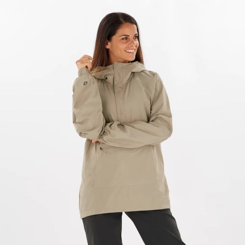 Cortavientos Salomon Outlife Ripstop Half Zip Mujer Beige | MX HXOP574